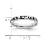Sterling Silver Stackable Expressions Polished Enameled Friends Ring