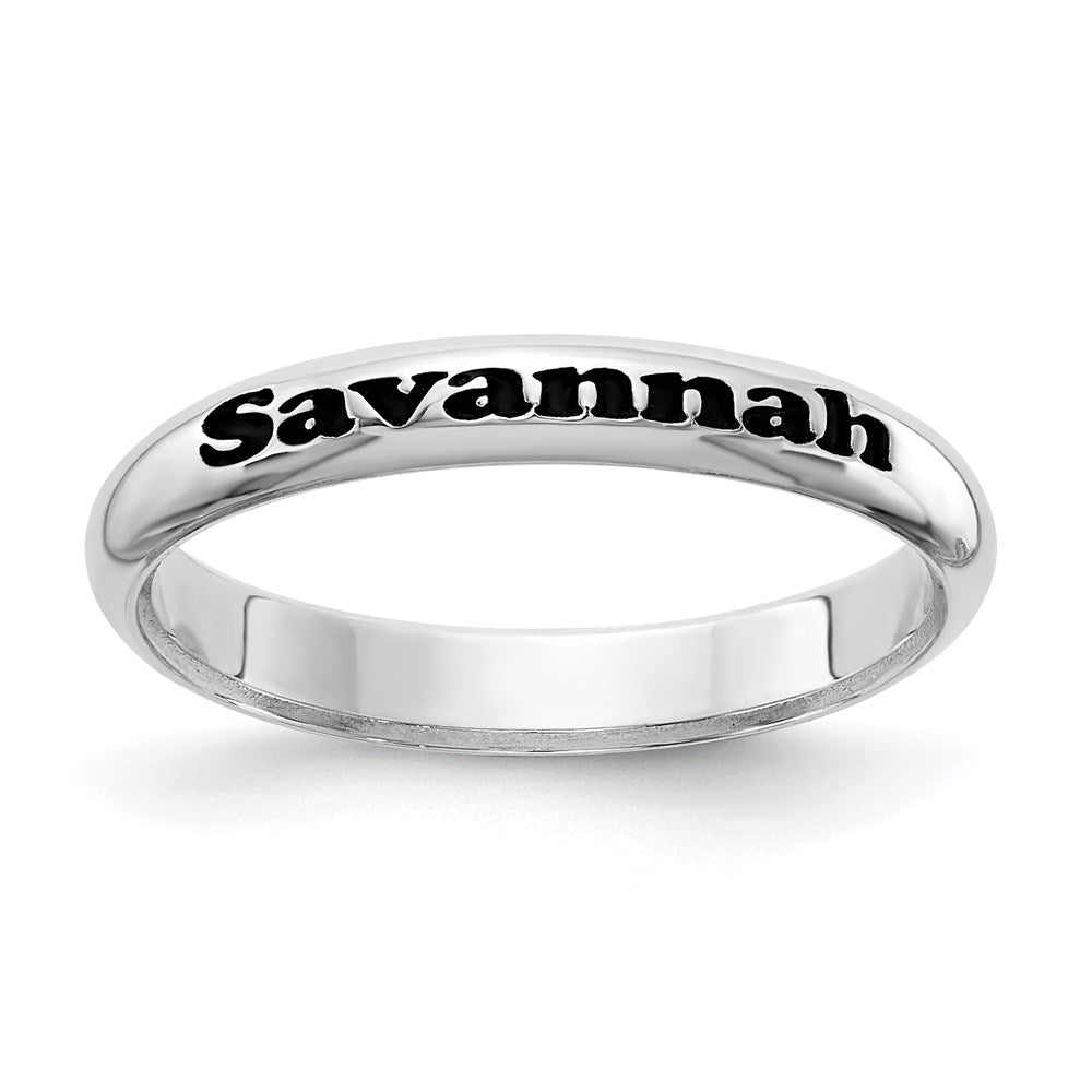 Sterling Silver Rh-plt Stackable Expressions Personalized Ring