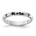 Sterling Silver Rh-plt Stackable Expressions Personalized with Cross Ring