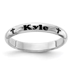 Sterling Silver Rh-plt Stackable Expressions Personalized with Cross Ring