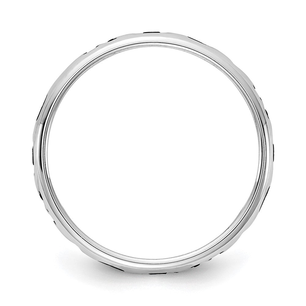 Sterling Silver Rh-plt Stackable Expressions Personalized with Heart Ring