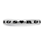 Sterling Silver Rh-plt Stackable Expressions Personalized with Heart Ring