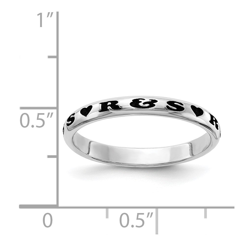 Sterling Silver Rh-plt Stackable Expressions Personalized with Heart Ring