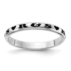 Sterling Silver Rh-plt Stackable Expressions Personalized with Heart Ring