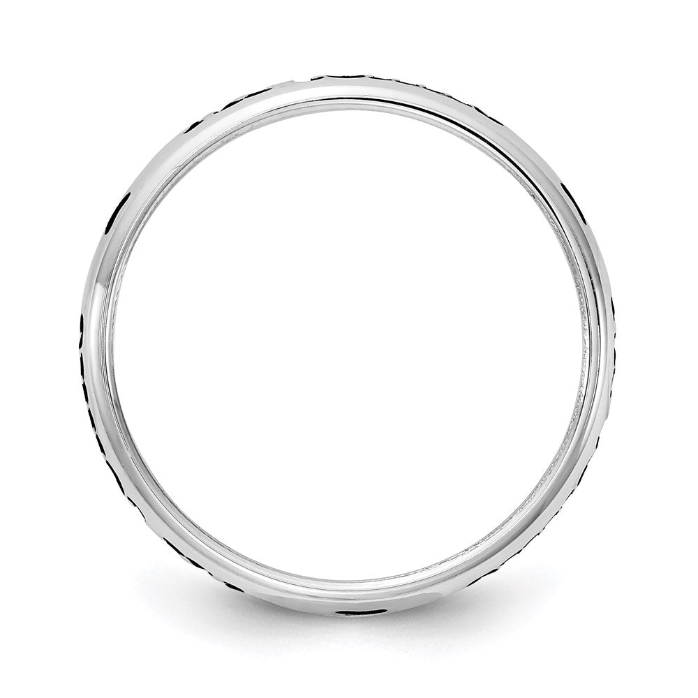 SS Rh-plt Stackable Expressions Personalized w/ Paw Print Ring