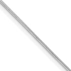 Sterling Silver Rhodium-plated .8mm Round Snake Chain w/2in ext.
