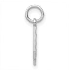 Sterling Silver Rhodium-plated Diamond-cut #4 Charm