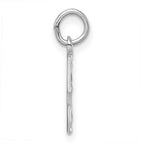 Sterling Silver Rhodium-plated Diamond-cut #5 Charm