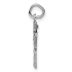 Sterling Silver Rhodium-plated Diamond-cut #28 Charm