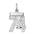 Sterling Silver Rhodium-plated Diamond-cut #74 Charm