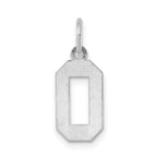 Sterling Silver/Rhodium-plated Polished Number 0 Charm