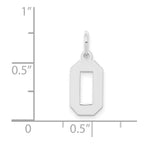 Sterling Silver/Rhodium-plated Polished Number 0 Charm