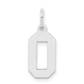 Sterling Silver/Rhodium-plated Polished Number 0 Charm