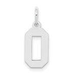 Sterling Silver/Rhodium-plated Polished Number 0 Charm