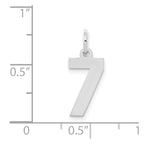 Sterling Silver/Rhodium-plated Polished Number 7 Charm