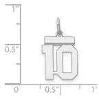 Sterling Silver/Rhodium-plated Polished Number 10 Charm