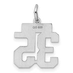 Sterling Silver/Rhodium-plated Polished Number 35 Charm