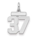 Sterling Silver/Rhodium-plated Polished Number 37 Charm