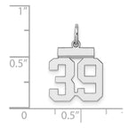 Sterling Silver/Rhodium-plated Polished Number 39 Charm