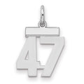 Sterling Silver/Rhodium-plated Polished Number 47 Charm