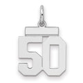 Sterling Silver/Rhodium-plated Polished Number 50 Charm