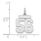 Sterling Silver/Rhodium-plated Polished Number 56 Charm