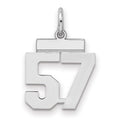 Sterling Silver/Rhodium-plated Polished Number 57 Charm
