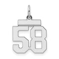 Sterling Silver/Rhodium-plated Polished Number 58 Charm