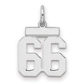 Sterling Silver/Rhodium-plated Polished Number 66 Charm