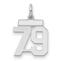 Sterling Silver/Rhodium-plated Polished Number 79 Charm
