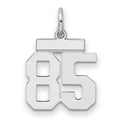 Sterling Silver/Rhodium-plated Polished Number 85 Charm