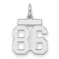 Sterling Silver/Rhodium-plated Polished Number 86 Charm