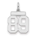 Sterling Silver/Rhodium-plated Polished Number 89 Charm