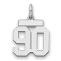 Sterling Silver/Rhodium-plated Polished Number 90 Charm