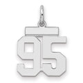 Sterling Silver/Rhodium-plated Polished Number 95 Charm