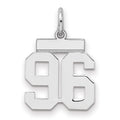 Sterling Silver/Rhodium-plated Polished Number 96 Charm