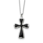 Sterling Silver & CZ Enameled My Refuge 18in Necklace