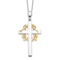 Sentimental Expressions Sterling Silver Gold-plated No Greater Love Cross 18in Necklace