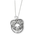 Sterling Silver CZ Antiqued Angel of Grace 18in Necklace
