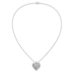 Sentimental Expressions Sterling Silver Rhodium-plated CZ Antiqued 18in Angel of Love Necklace