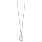 Sentimental Expressions Sterling Silver Rhodium-plated April CZ Stone Never Forget Tear 18in Birthstone Necklace