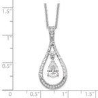 Sentimental Expressions Sterling Silver Rhodium-plated April CZ Stone Never Forget Tear 18in Birthstone Necklace