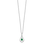 Sentimental Expressions Sterling Silver Rhodium-plated May CZ Stone Never Forget Tear 18in Birthstone Necklace