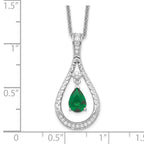 Sentimental Expressions Sterling Silver Rhodium-plated May CZ Stone Never Forget Tear 18in Birthstone Necklace