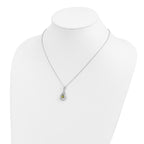 Sentimental Expressions Sterling Silver Rhodium-plated Aug. CZ Stone Never Forget Tear 18in Birthstone Necklace