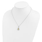 Sentimental Expressions Sterling Silver Rhodium-plated Nov. CZ Stone Never Forget Tear 18 Inch Birthstone Necklace