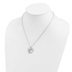Sentimental Expressions Sterling Silver Rhodium-plated CZ Two Souls Lived As One 18in Heart Necklace