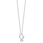 Sentimental Expressions Sterling Silver Rhodium-plated CZ Protected Heart 18in Necklace
