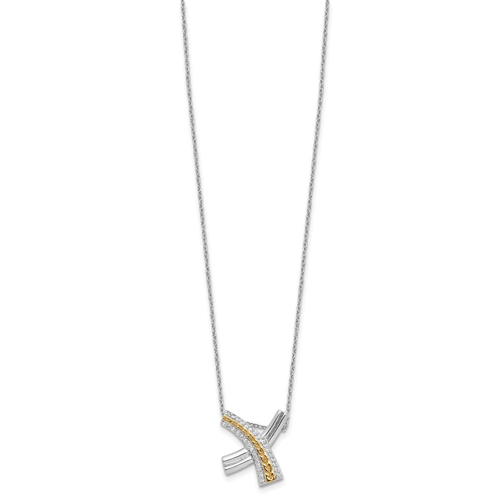 Sentimental Expressions Sterling Silver Gold-plated Sealed With a Kiss 18in Necklace