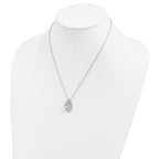 Sentimental Expressions Sterling Silver Rhodium-plated CZ Wrapped Around My Heart 18in Necklace